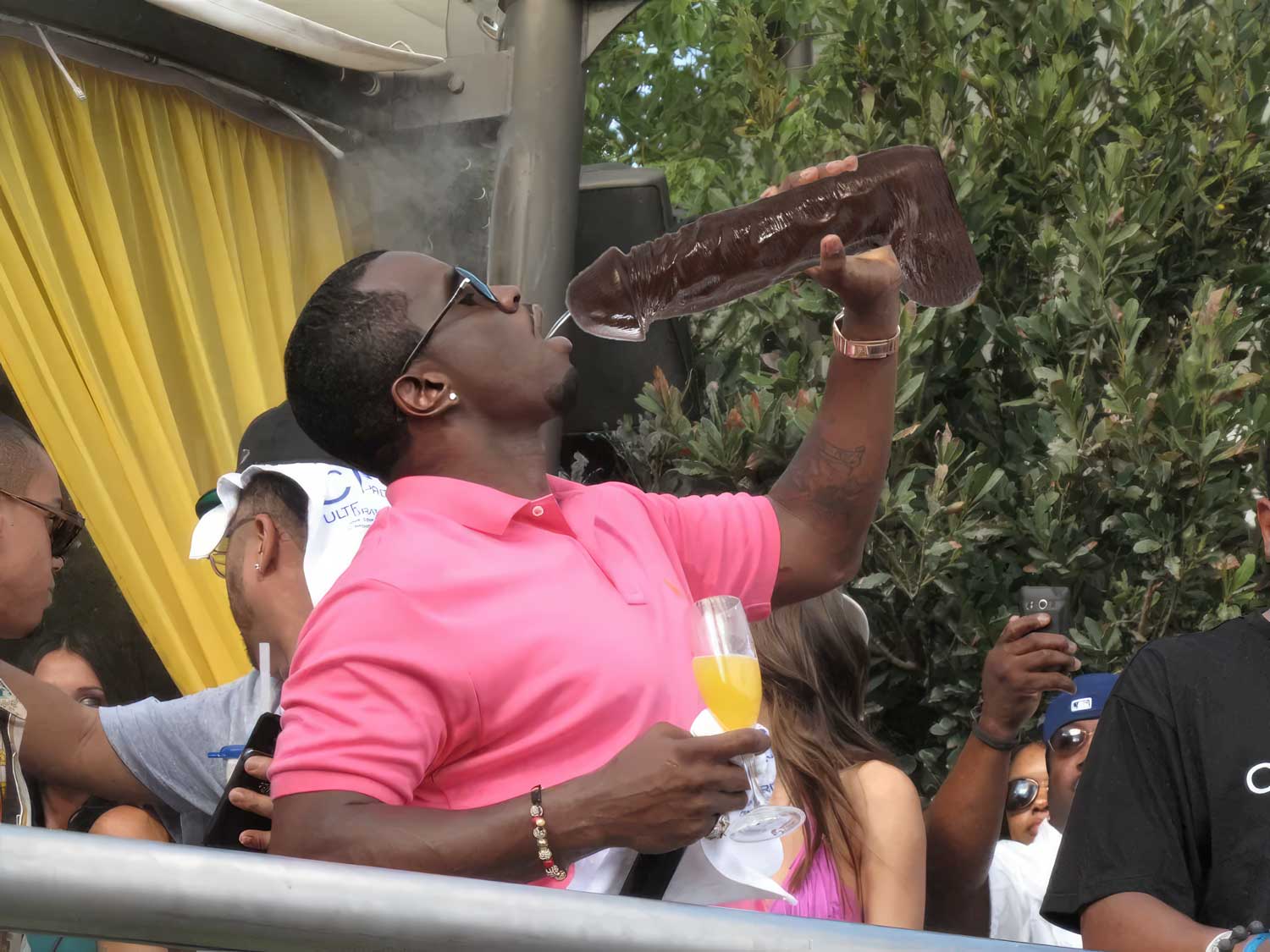 p diddy drinking from a fake penis